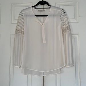 Loft Balloon sleeve white top